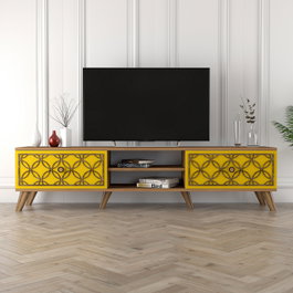 Hanah Home Soporte para TV Nogal y Amarillo